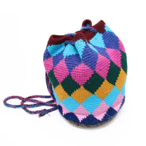 Women’s Tote Bag  Multicolor Rhombus Gray Base Design