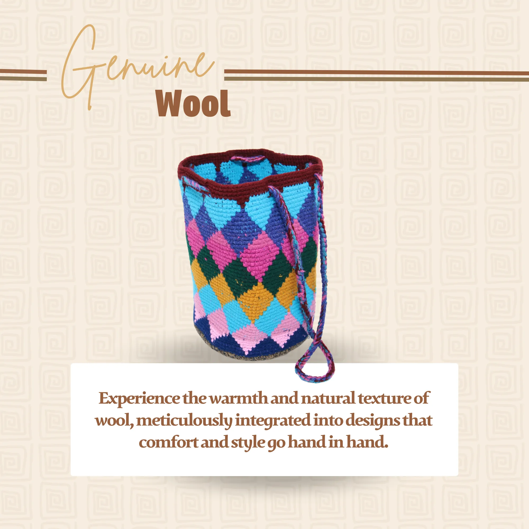 Women’s Tote Bag  Multicolor Rhombus Gray Base Design