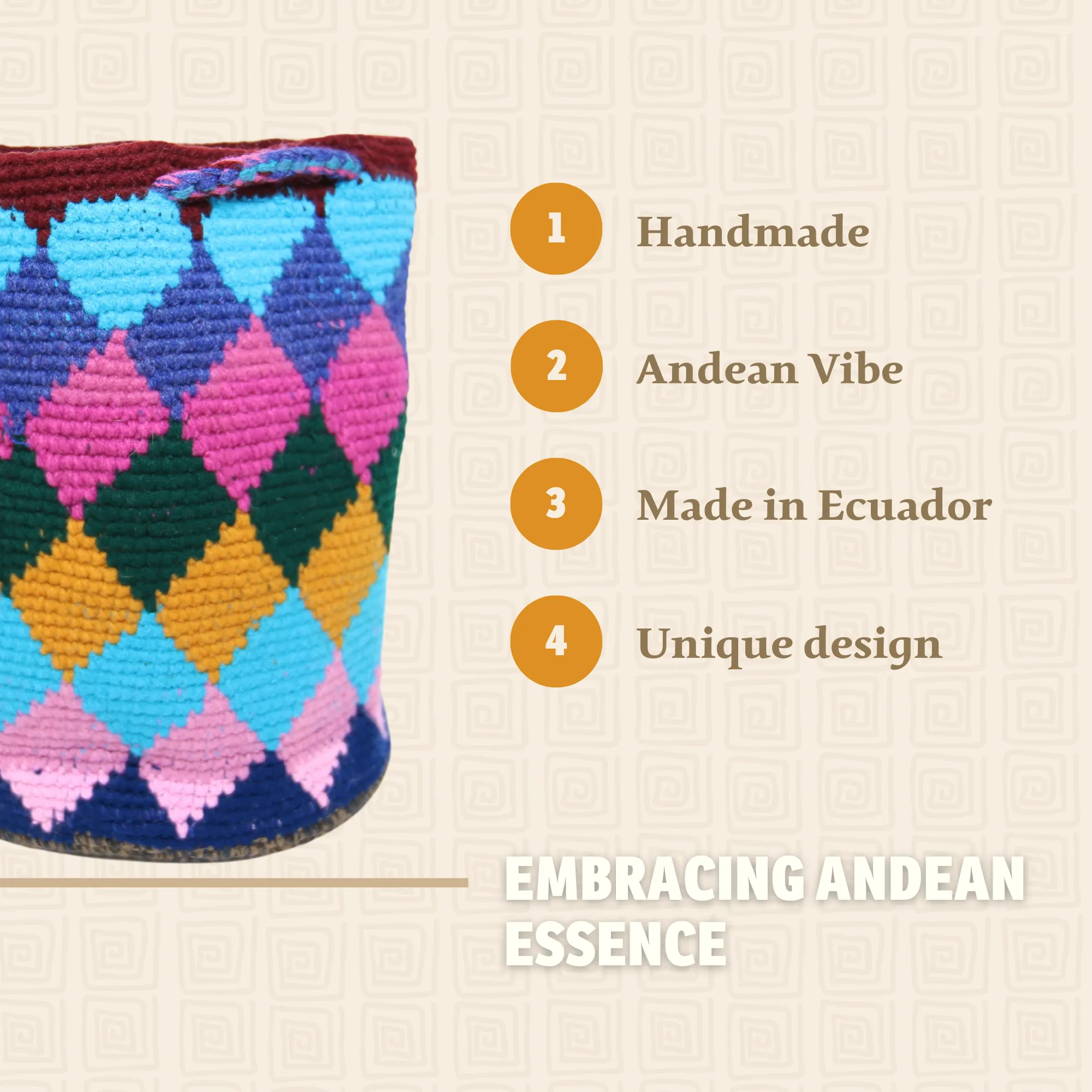 Women’s Tote Bag  Multicolor Rhombus Gray Base Design