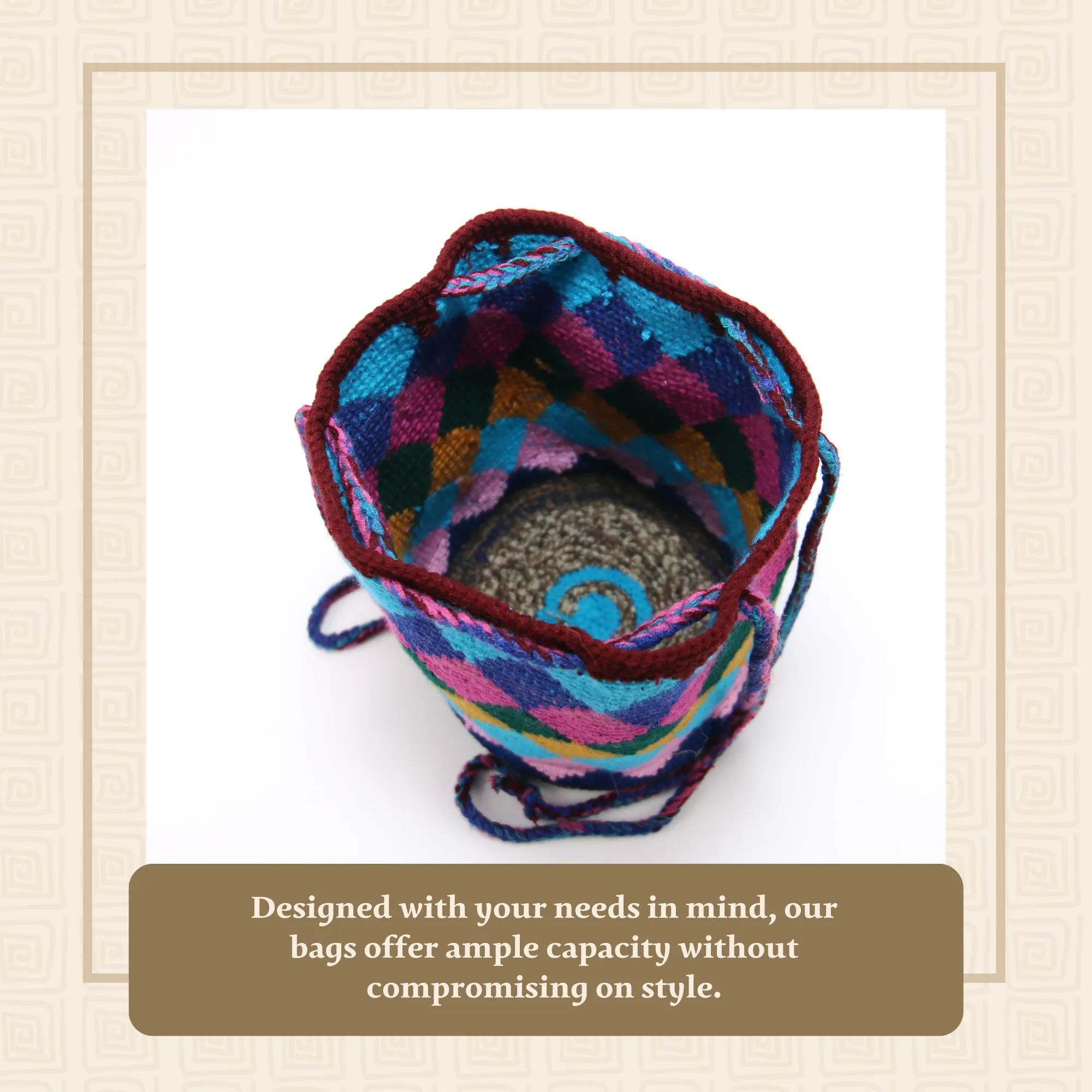 Women’s Tote Bag  Multicolor Rhombus Gray Base Design