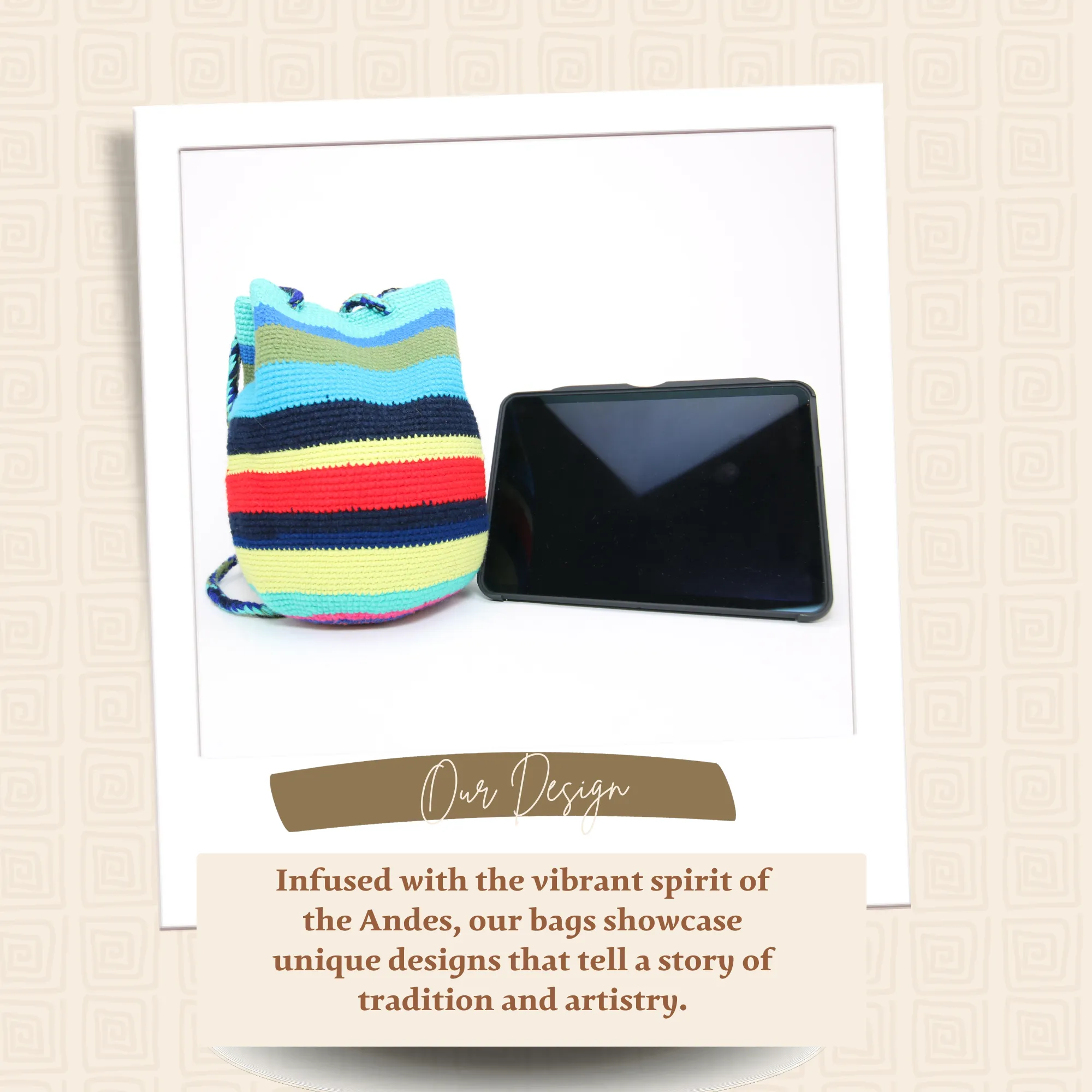 Women’s Tote Bag with Multicolor Rainbow Design